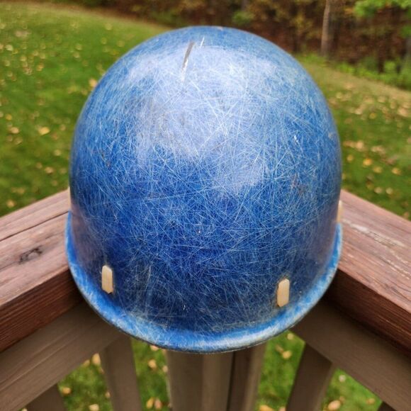 Blue Fiberglass Hard Hat Duck Bill Adjustable Liner Dockson Detroit Vintage Cap - Picture 3 of 9